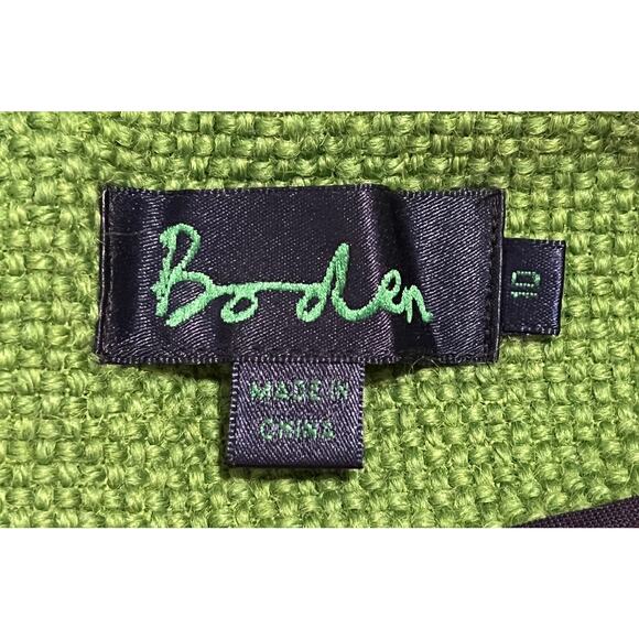12-32 BODEN Women's Cropped Tweed Blazer Wool Green Size UK10/US6 - Picture 7 of 9